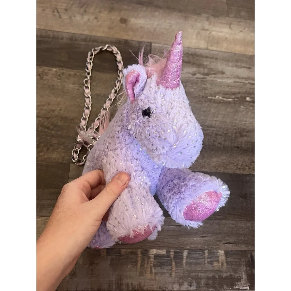 Toby Enterprises II Corp Girls Purple Pink Unicorn Mini Shoulder Bag Zip Chain